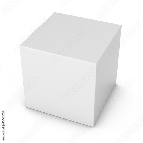 3D Rendering White Boxe on white background