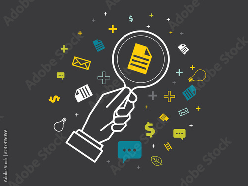research magnifier business conceptual
