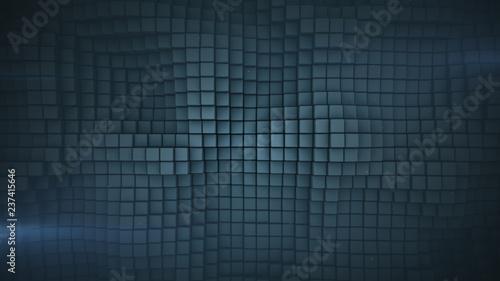 Wavy surface of gray cubes ...
