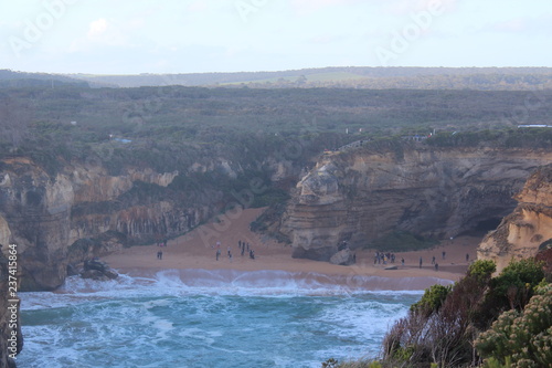 Australian rocks on the coast of ocean landscape