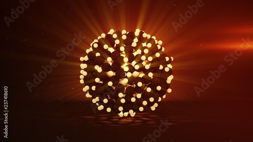 Bunch of glowing spheres 3D...
