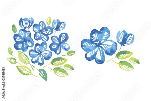 abstract blue color floral elements