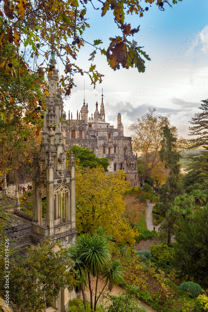 SINTRA, PORTUGAL - NOVEMBER 19, 2018: Quinta da Regaleira is an estate located near the historic center of Sintra, Portugal. It is classified as a World Heritage Site by UNESCO