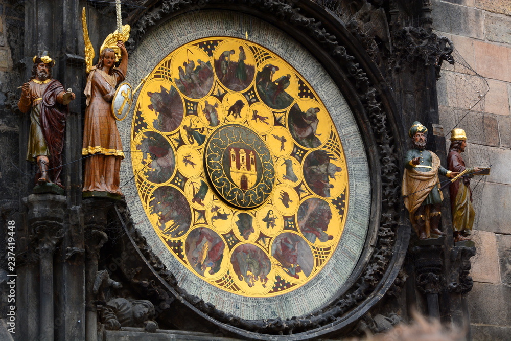 Detail of Prague Astronomical Clock. Prague. Czech Republic