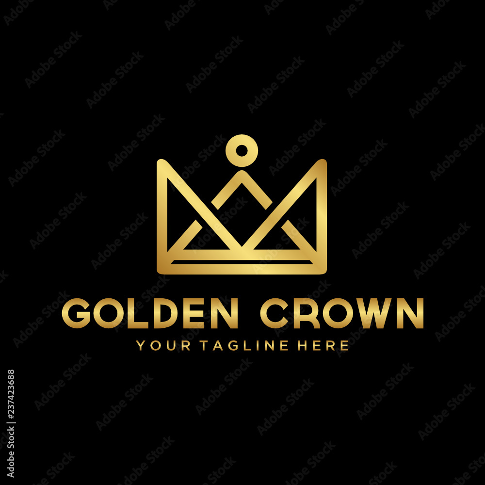 Line Art Crown / Royal logo design Stock Vector | Adobe Stock