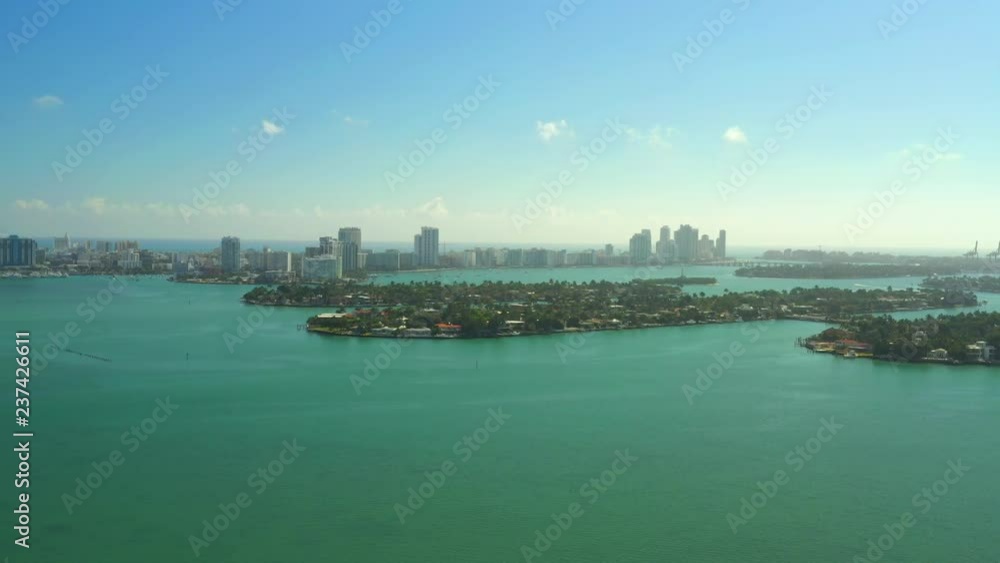 Aerial establishing shot Miami Beach Venetian Islands 4k Aerial establishing shot Miami Beach Venetian Islands 4k