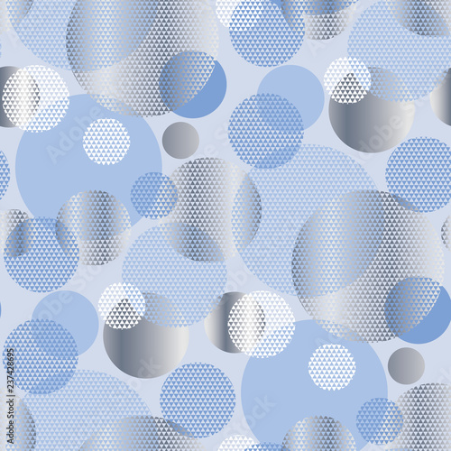 Blue and silver geometric festive pattern