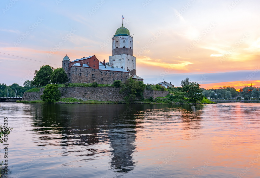 Vyborg Castle at sunset, Russia
