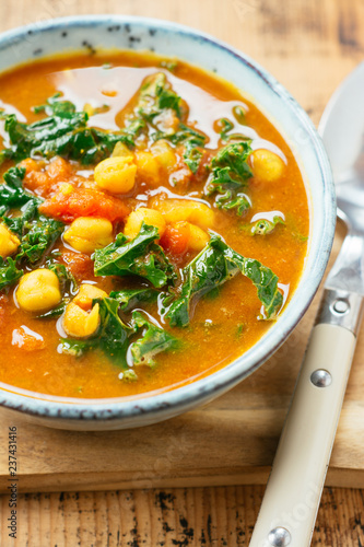 Moroccan Spiced Chickpea Soup With Kale