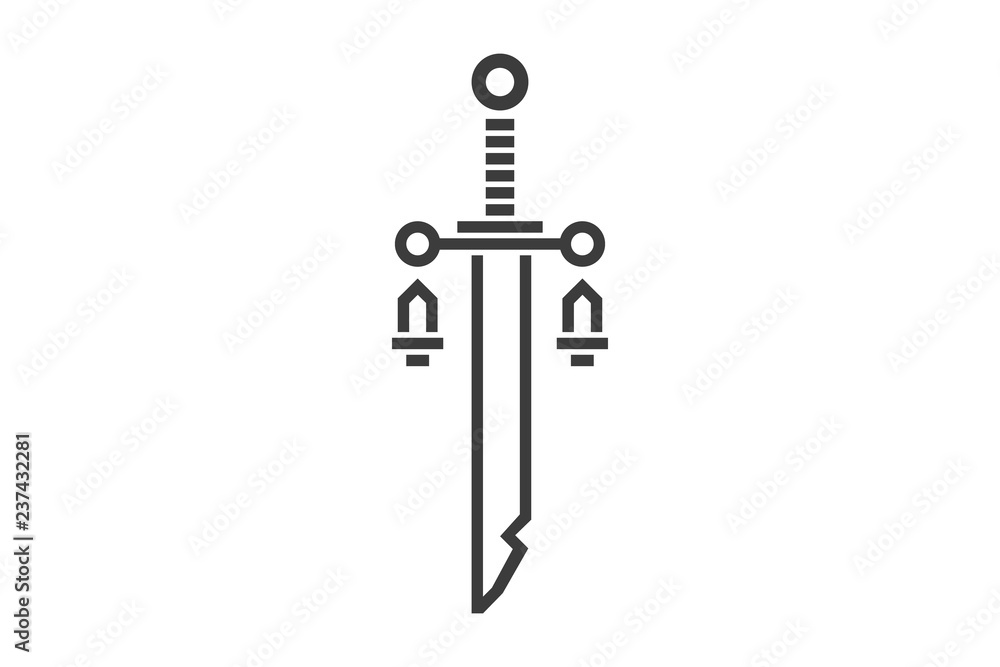 the sword and scales of justice Themis. the logo or icon the sword and scales of justice Themis. the logo or icon
