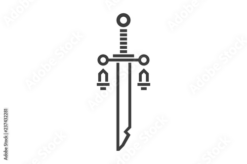 the sword and scales of justice Themis. the logo or icon