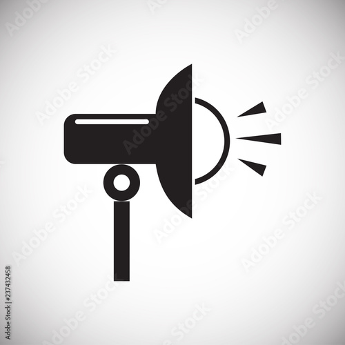 Studio flash strobe icon on white background for graphic and web design, Modern simple vector sign. Internet concept. Trendy symbol for website design web button or mobile app