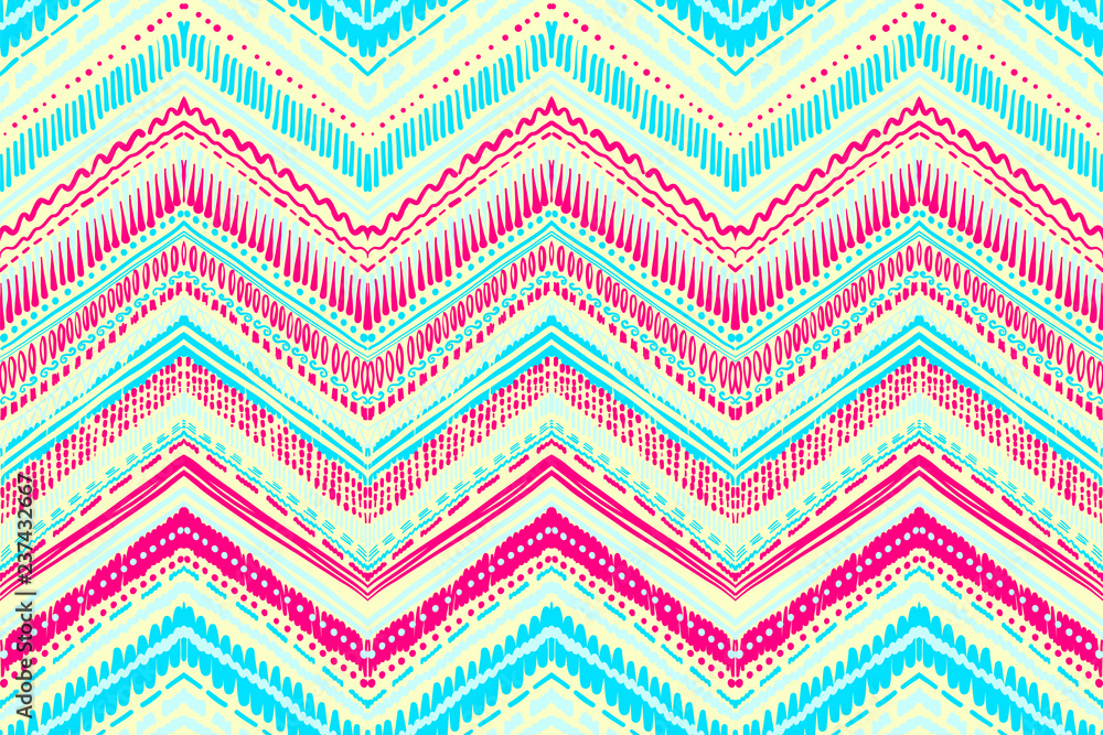 Abstract Ikat and boho style handcraft fabric pattern. Traditional Ethnic design for clothing and textile background, carpet or wallpaper Abstract Ikat and boho style handcraft fabric pattern. Traditional Ethnic design for clothing and textile background, carpet or wallpaper