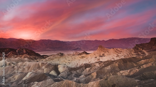 Desert Sunrise in Death Valley National Park as seen from Zabriskie Point photo