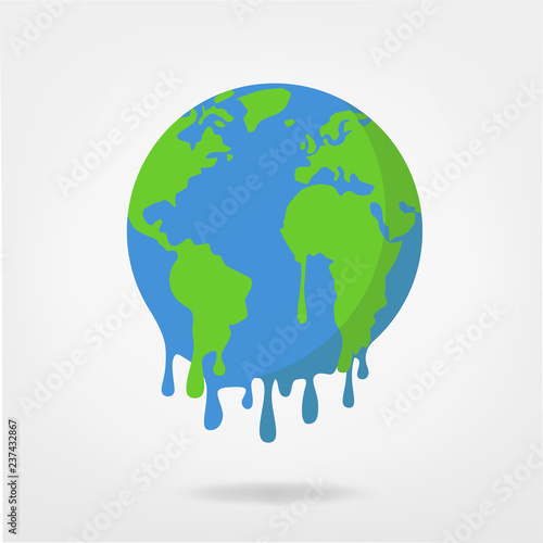 global warming / climate change,  world illustration -  earth vector 