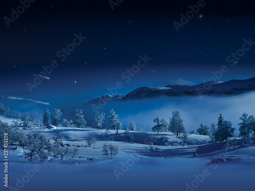 Frozen winter landscape