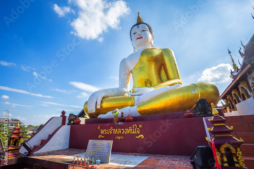 Buddha statue Instant God (Thai language: Phar Jao Luang Tan Jai ) in Wat Raj Montien is a Buddhist temple (Thai language:Wat) in Chiang Mai, northern Thailand. photo