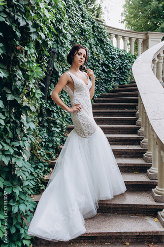 Wallpaper Mural Bride in a white dress. Bride on the steps.
 Torontodigital.ca