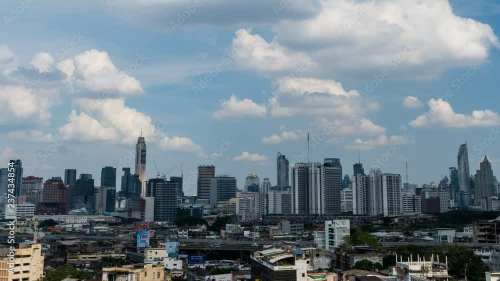 time lapse of modern building with sky in Bangkok, Thailand time lapse of modern building with sky in Bangkok, Thailand