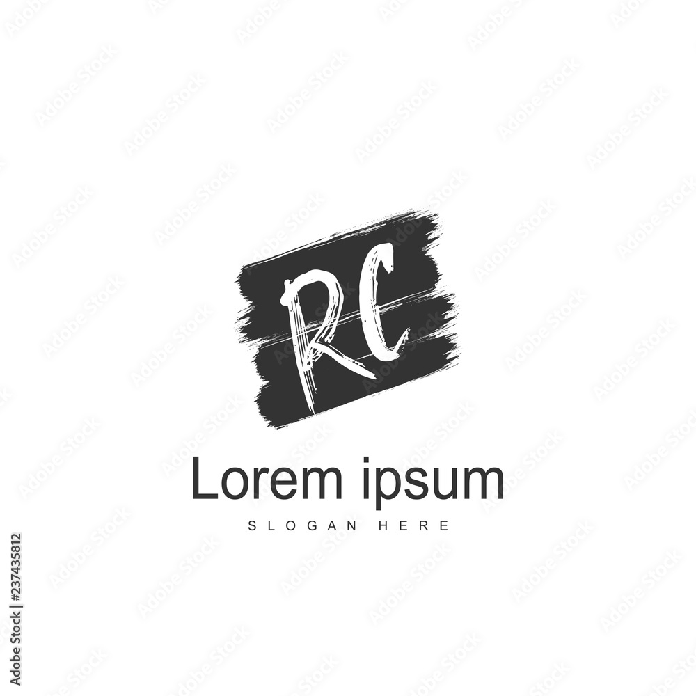 RC Logo template design. Initial letter logo design
