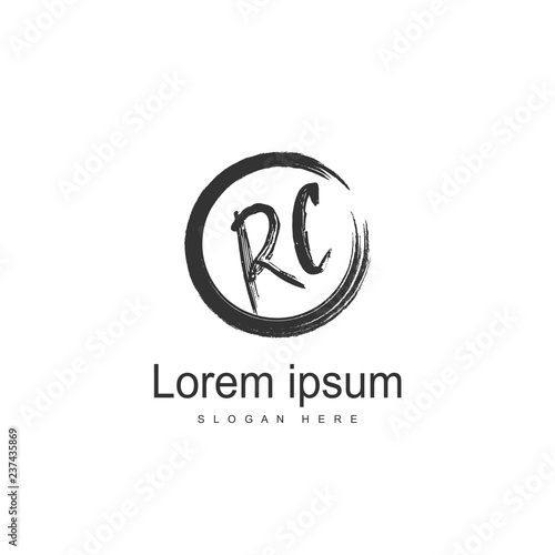 RC Logo template design. Initial letter logo design