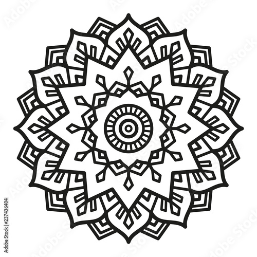 Mandala Shape for Coloring. Vector Mandala. Floral. Flower. Oriental. Book Page. Outline.