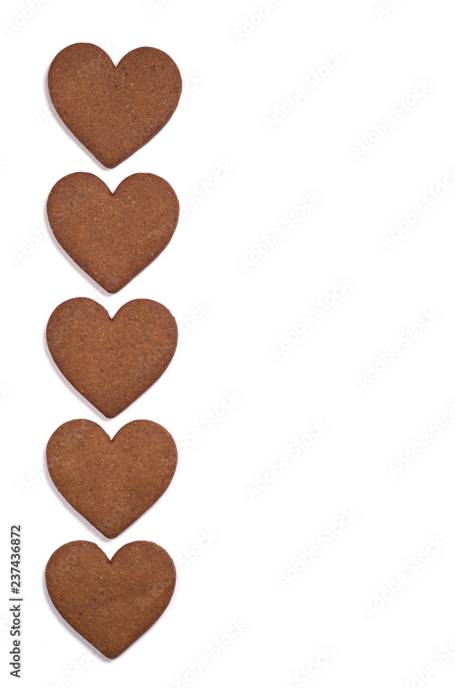 Heart shaped ginger biscuits
