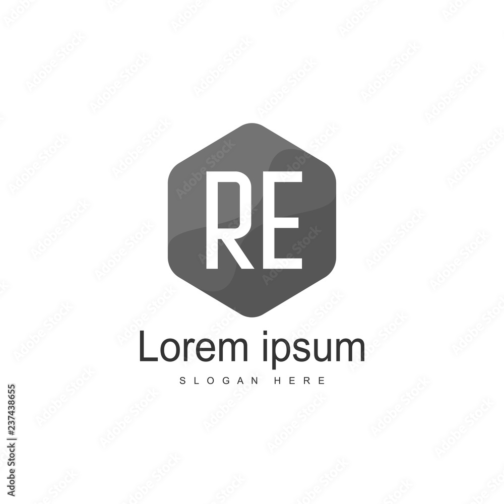 RE Logo template design. Initial letter logo design RE Logo template design. Initial letter logo design