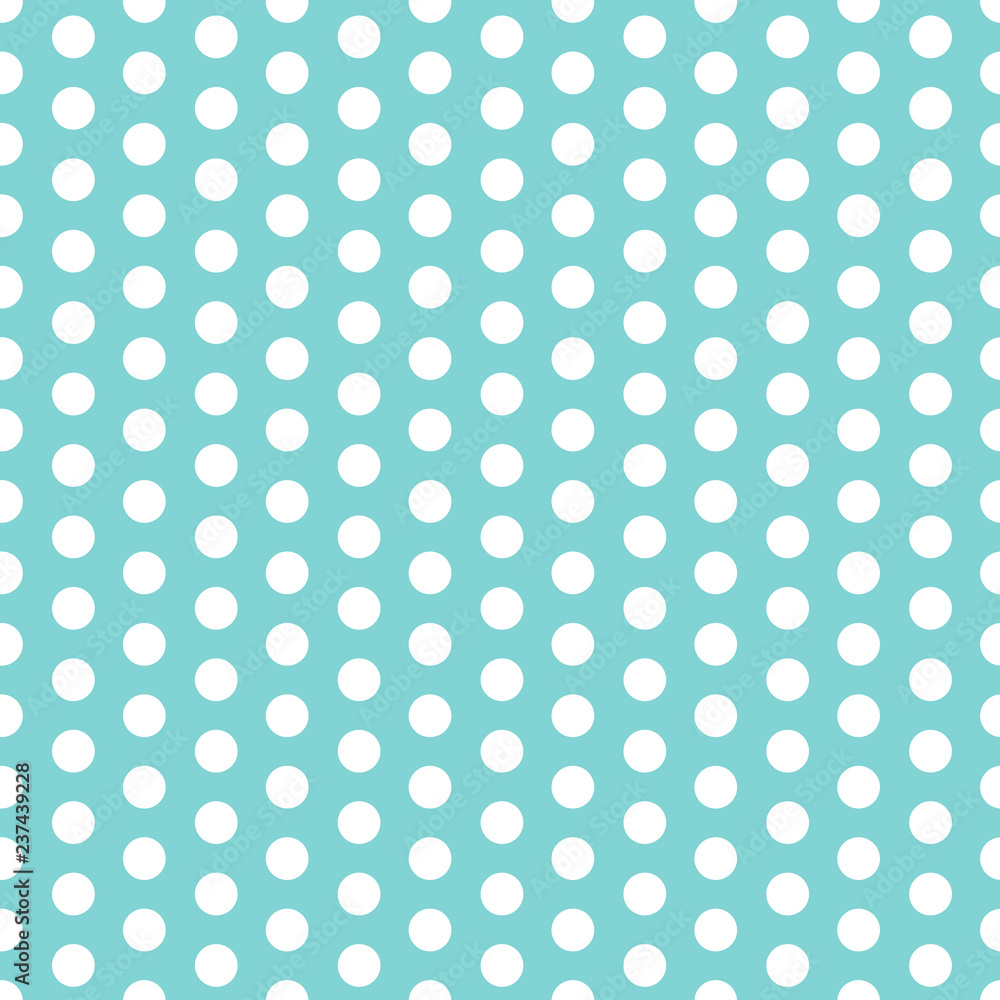 Seamless vector polka dot pattern blue and white. Design for wallpaper, fabric, textile, wrapping. Simple background