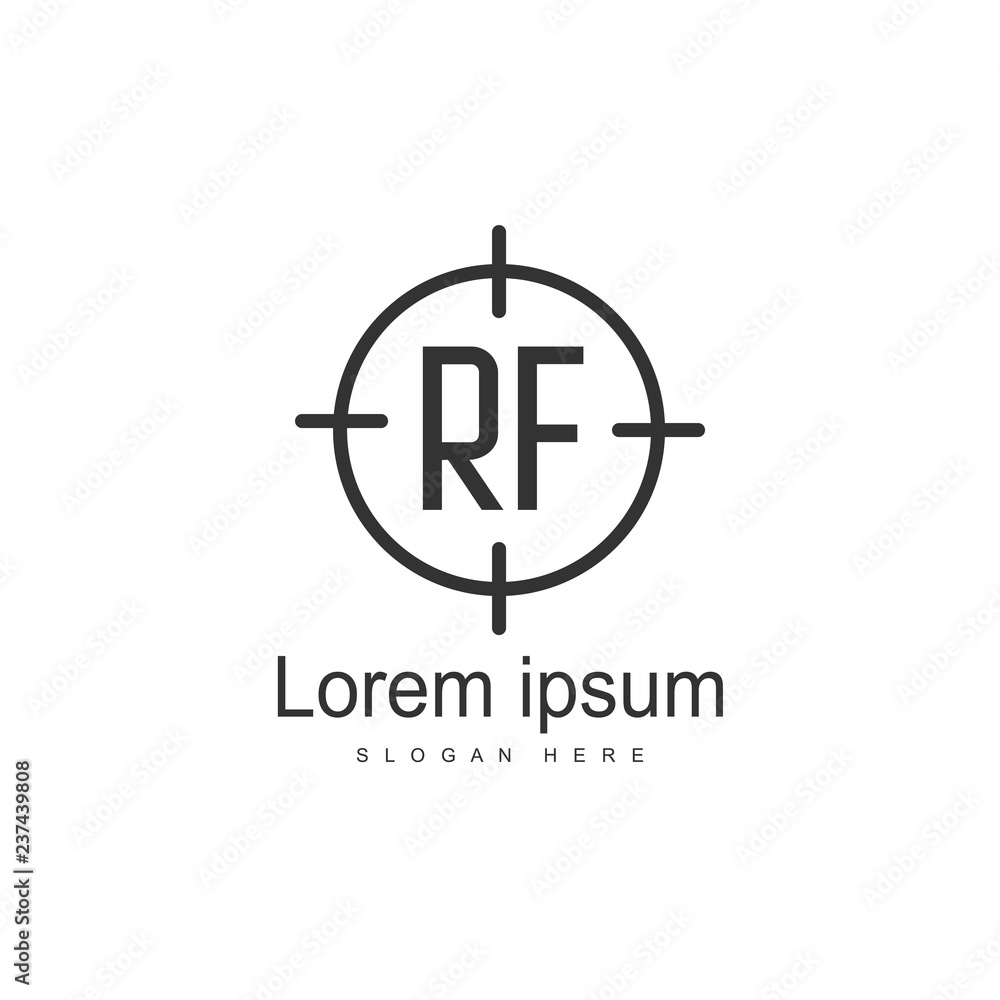 RF Logo template design. Initial letter logo design