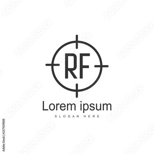 RF Logo template design. Initial letter logo design