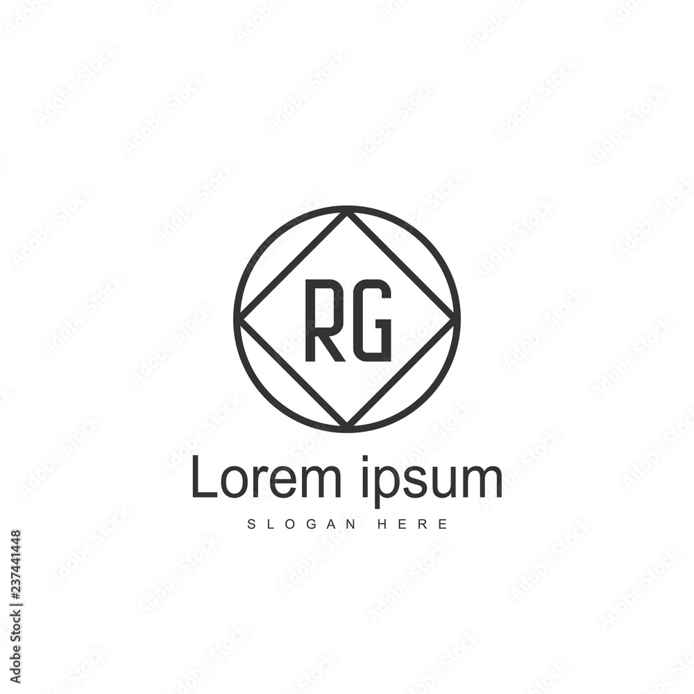RG Logo template design. Initial letter logo design - obrazy, fototapety, plakaty 