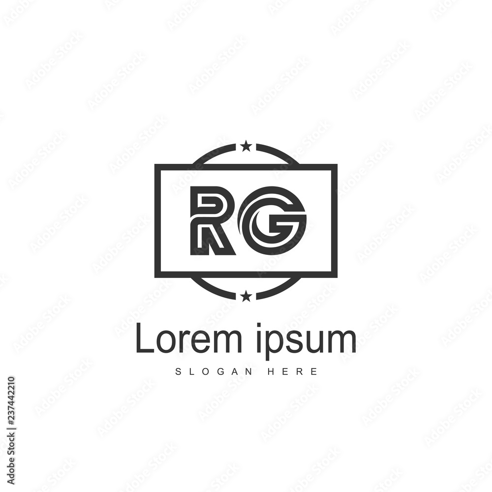 RG Logo template design. Initial letter logo design