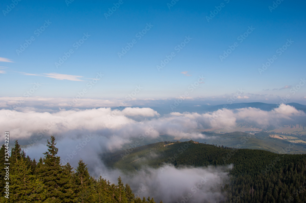 clouds over the mountains