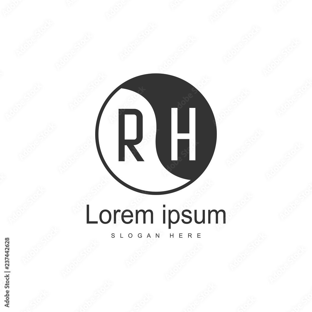 RH Logo template design. Initial letter logo design Stock Vector | Adobe  Stock