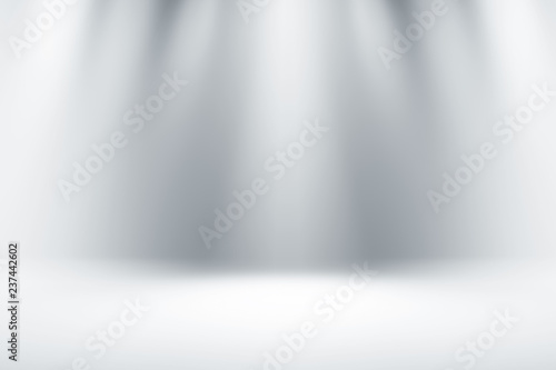 Abstract clean white light studio background with illumination