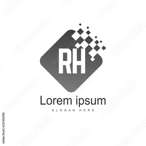 RH Logo template design. Initial letter logo design