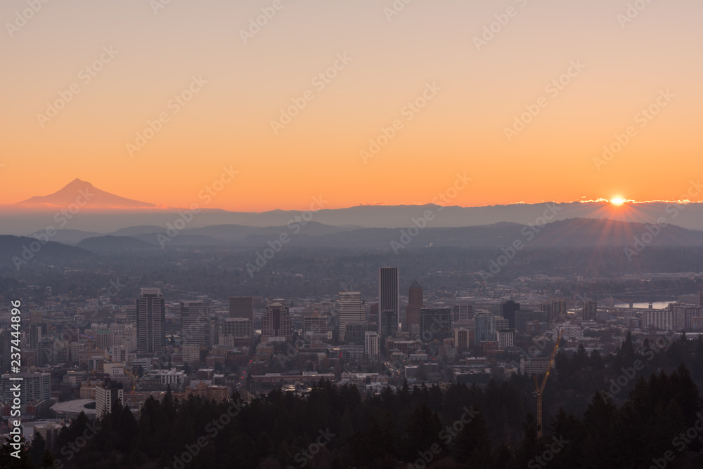 Sunrise over Portland Oregon 