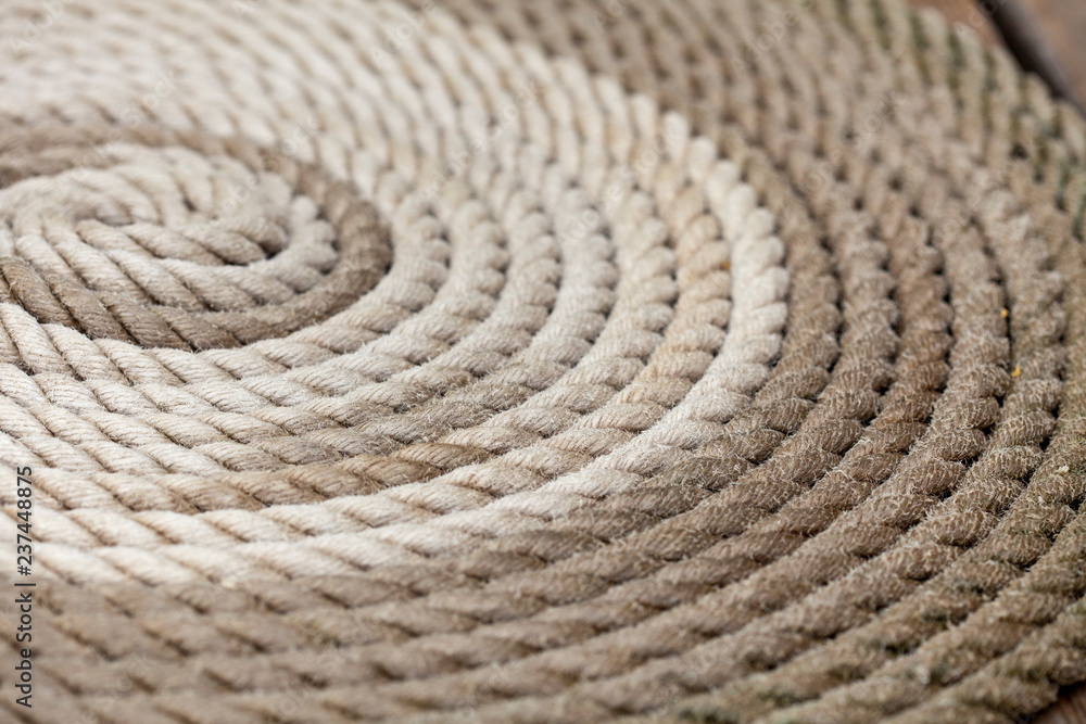 flat layed rolled up, nautical rope close up flat layed rolled up, nautical rope close up