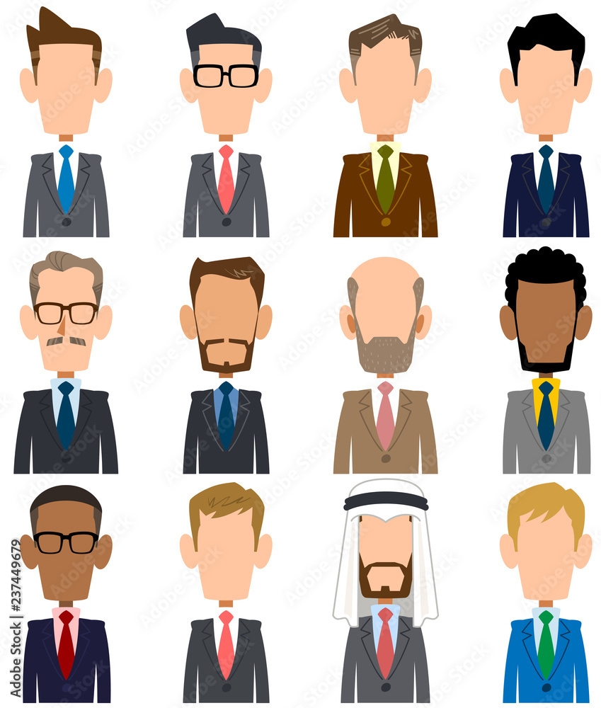 スーツを着た男性の上半身 アイコン 素材 Stock Vector Adobe Stock