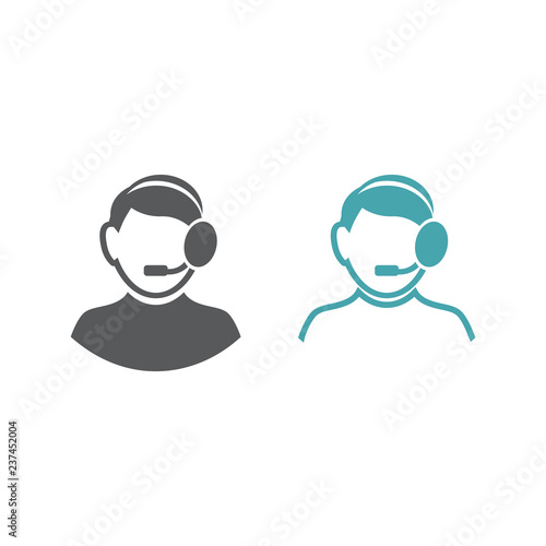 Vector symbol of the person with earphones.