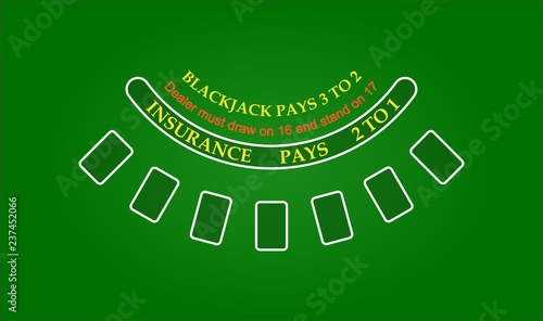 Black jack table, vector illustration, EPS 10, casino