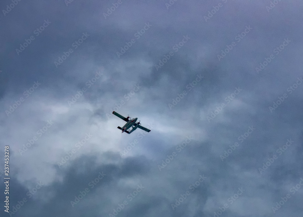 A seaplane ferrying holidaymakers around the Maldives in the Indian Ocean A seaplane ferrying holidaymakers around the Maldives in the Indian Ocean