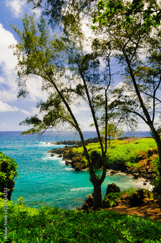 Fototapeta Naklejka Na Ścianę i Meble -  Spectacular ocean view on the Road to Hana, Maui, Hawaii, USA