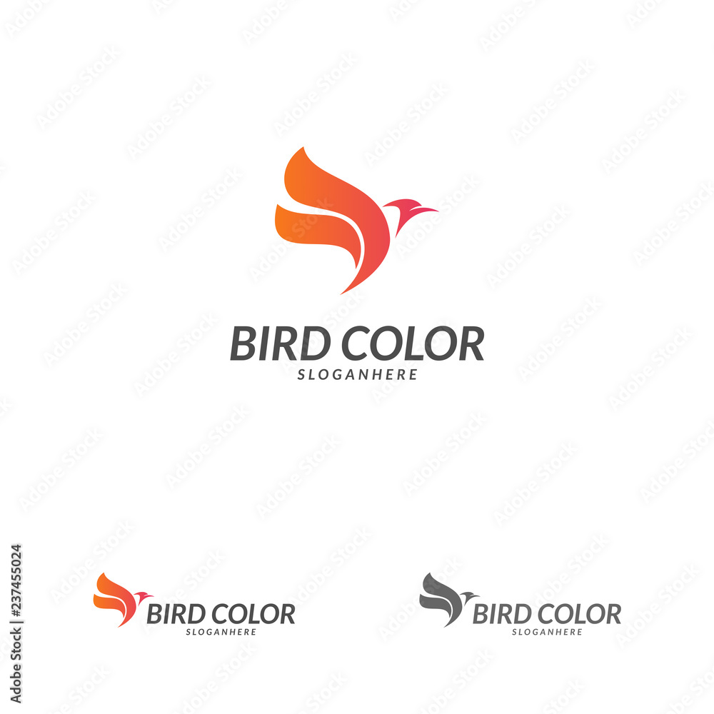 Obraz premium Bird logo vector. Flying Bird Logo design vector template. Dove Pigeon Logotype concept icon.