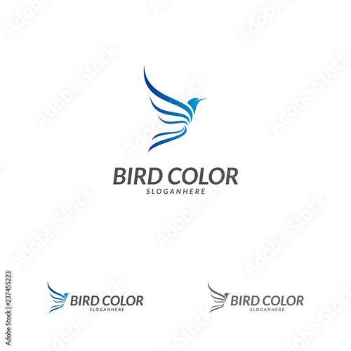 Bird logo vector. Flying Bird Logo design vector template. Dove Pigeon Logotype concept icon.