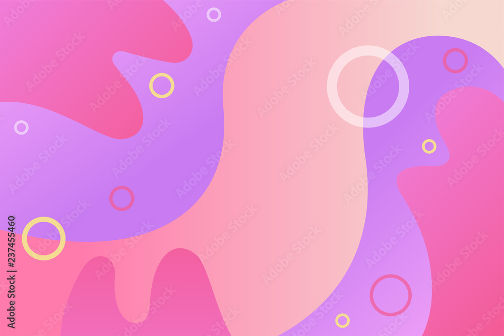 Vibrant gradient background Vector template Abstract pattern with fluid shapes and circles Illustration in cartoon style