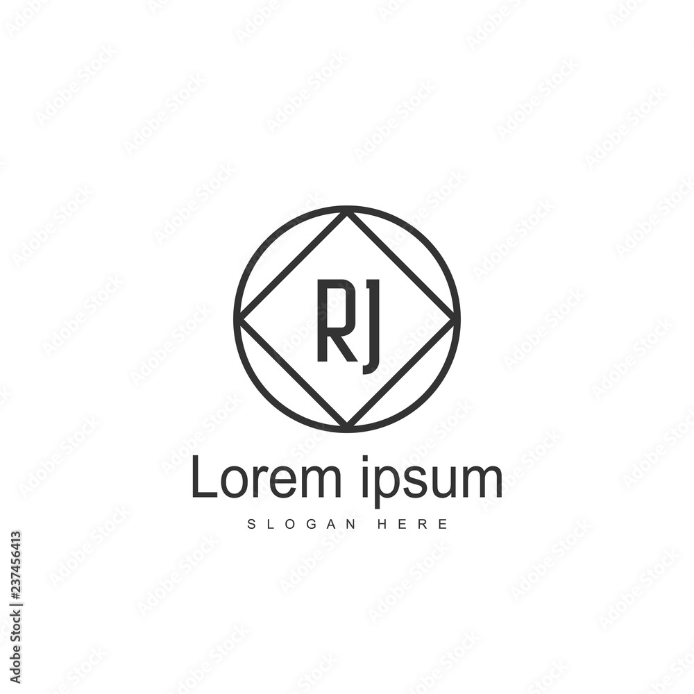 RJ Logo template design. Initial letter logo design RJ Logo template design. Initial letter logo design