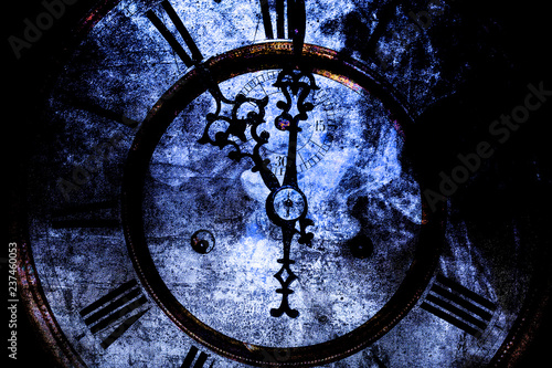 vanishing clock with roman numerals. concept is transient