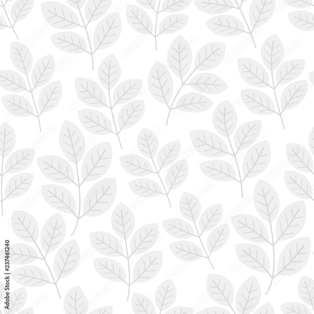 Fototapeta premium Floral seamless pattern with branches and leaves. Vector illustration.